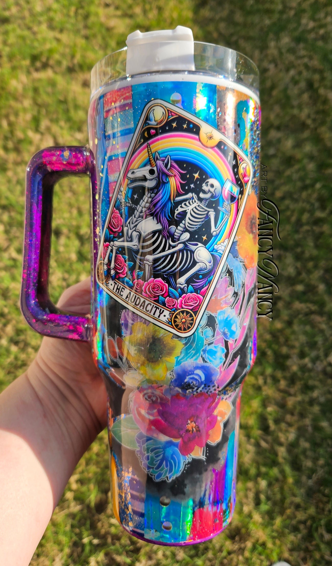 Holo Sarcastic tarot card grunge 40oz