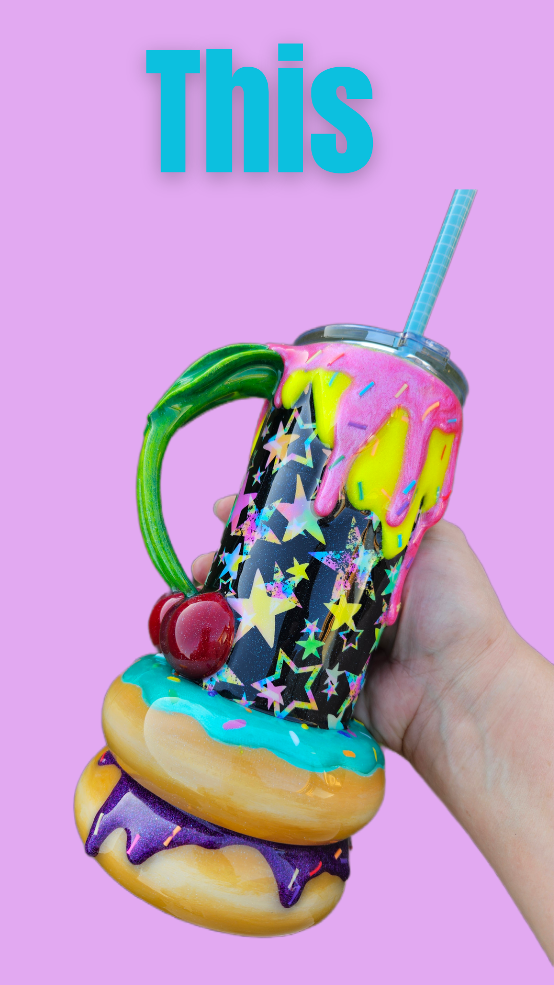 Cosmic donut tumbler 24oz