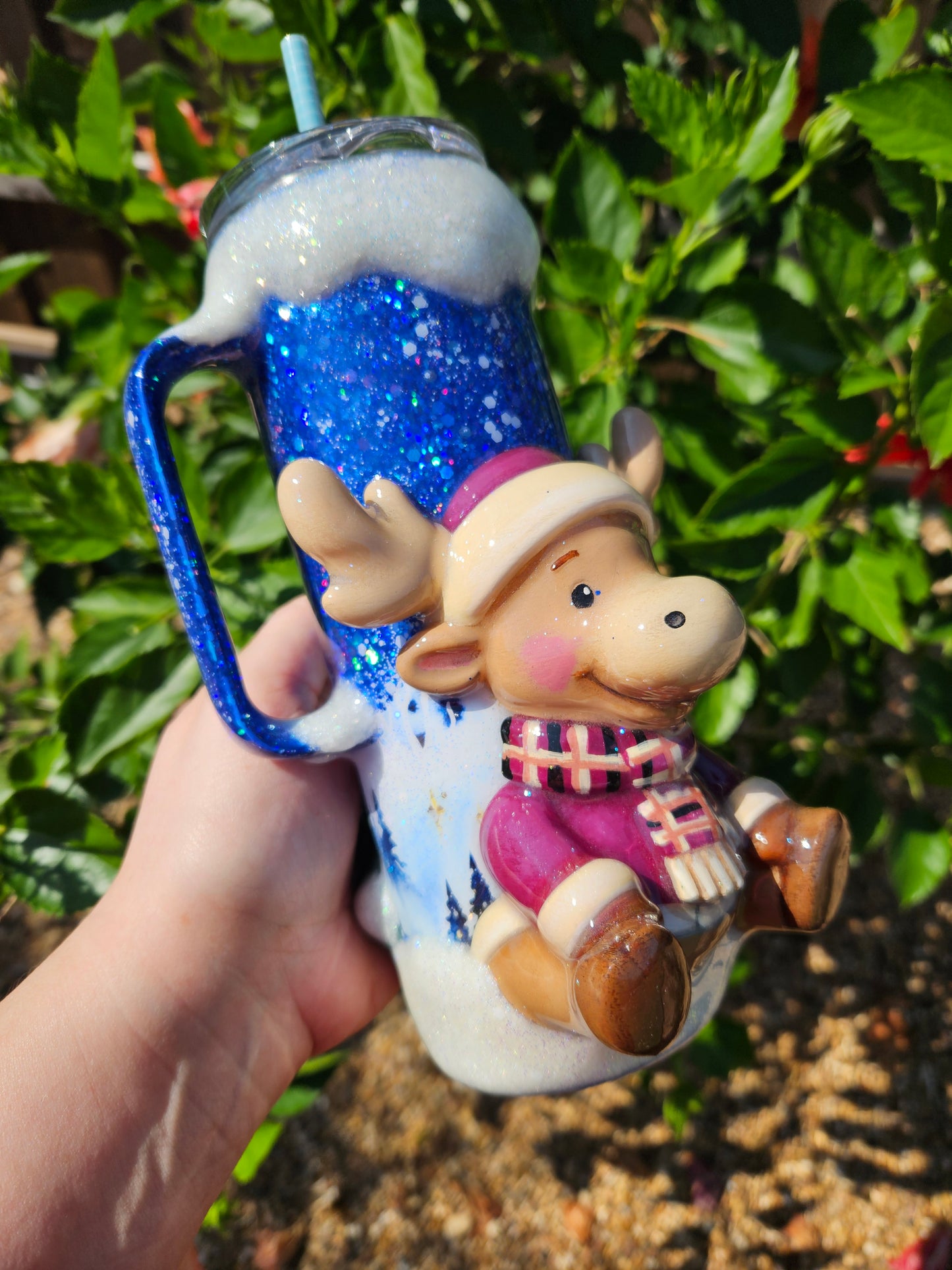 Holiday moose tumbler 20oz