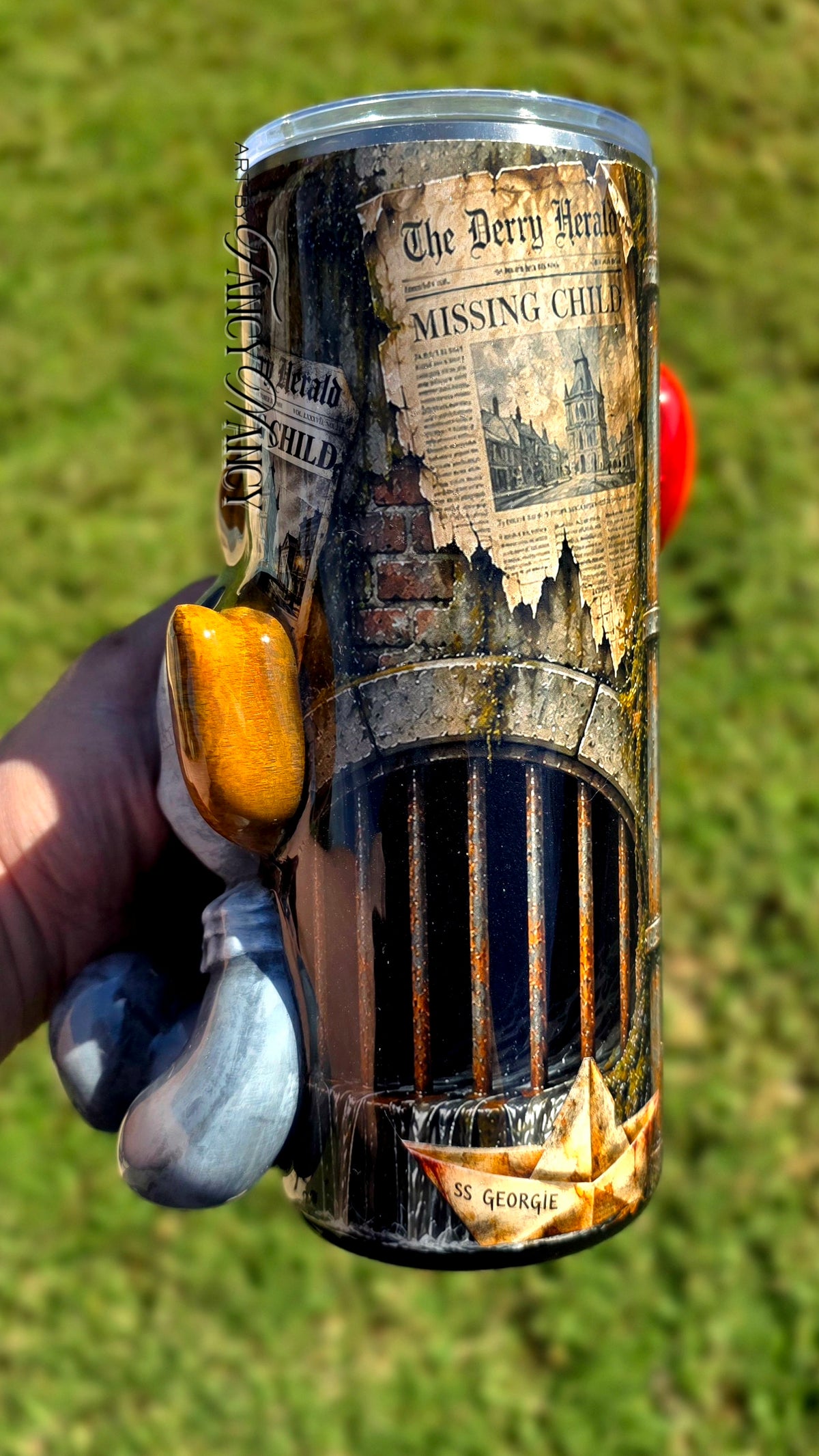 Hand made 30oz thick horror bear tumbler
