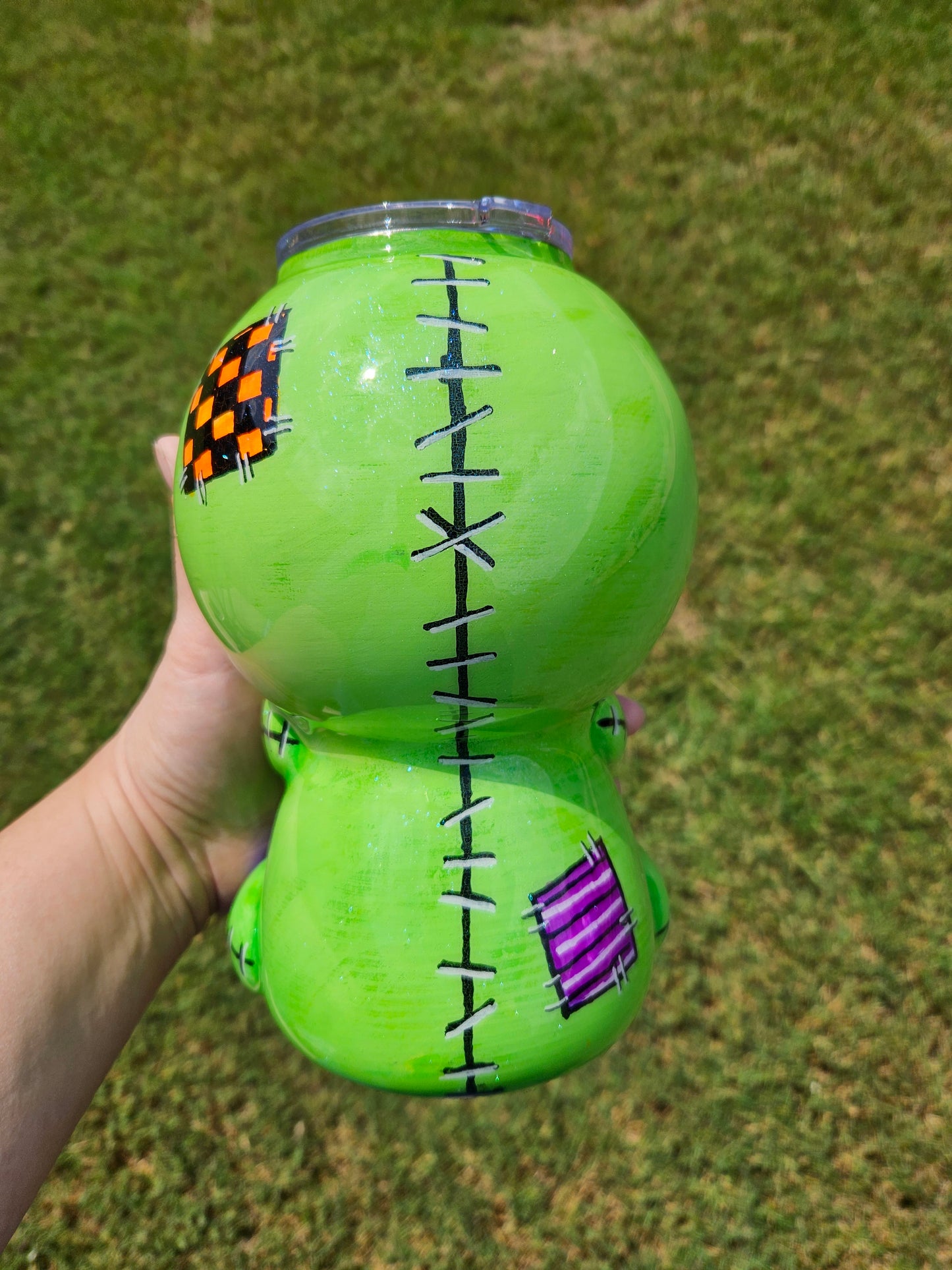 Green voodoo doll tumbler 24oz