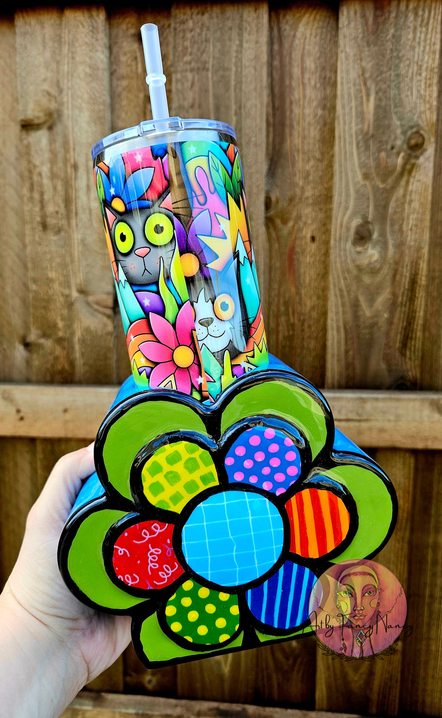 Abstract Britto-inspired Tumbler 32oz