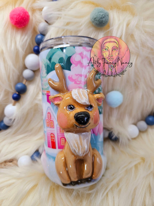 Holiday Deer Tumbler 16oz