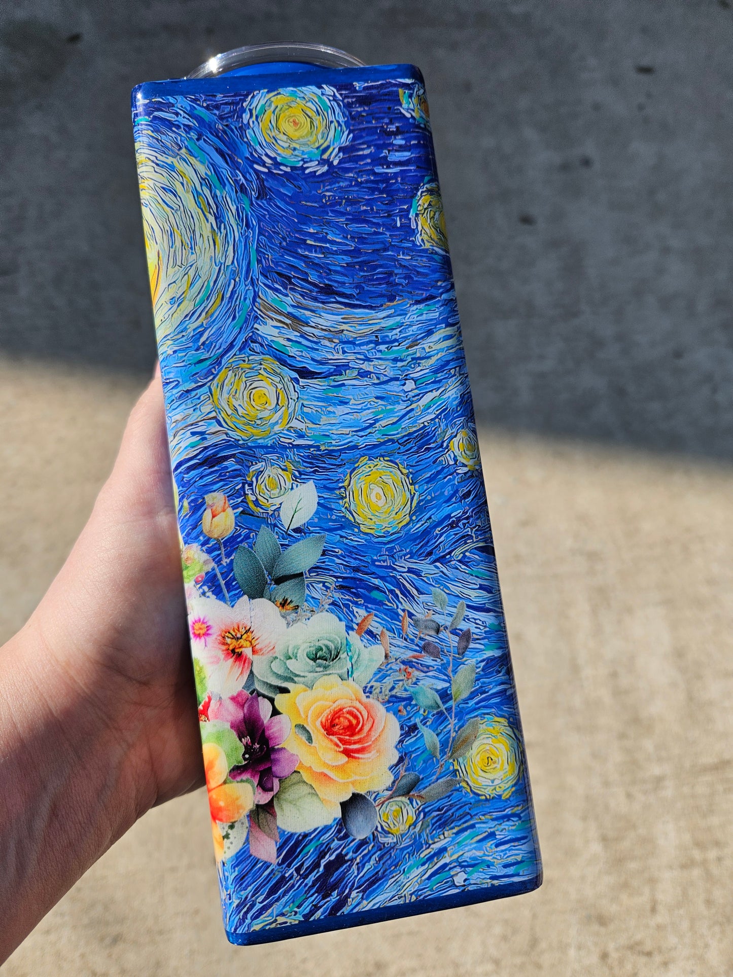 Stary Night Frog with artist quote. 24oz tumbler