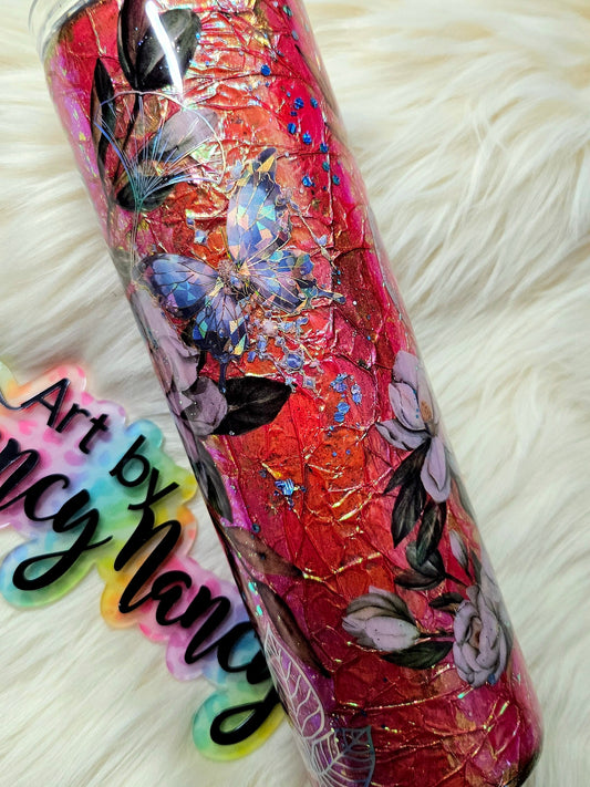 Orange magnolia 30oz taper tumbler