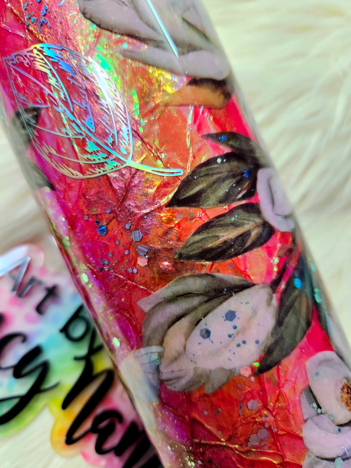 Orange magnolia 30oz taper tumbler