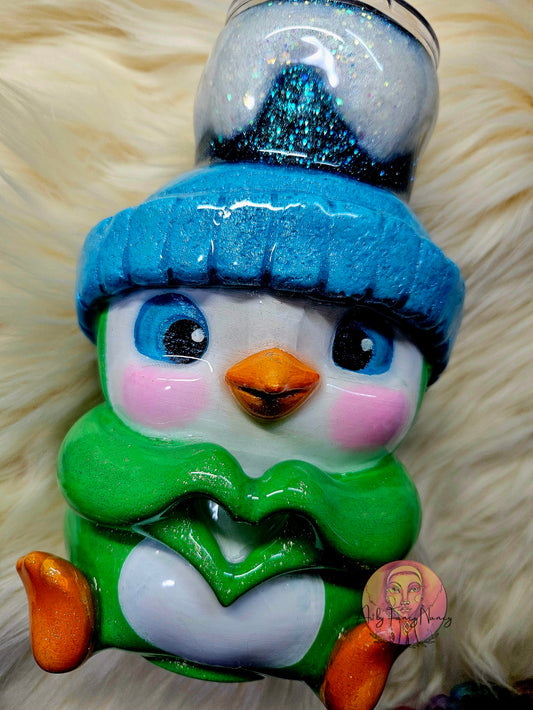 Green Penguin tumbler 24oz