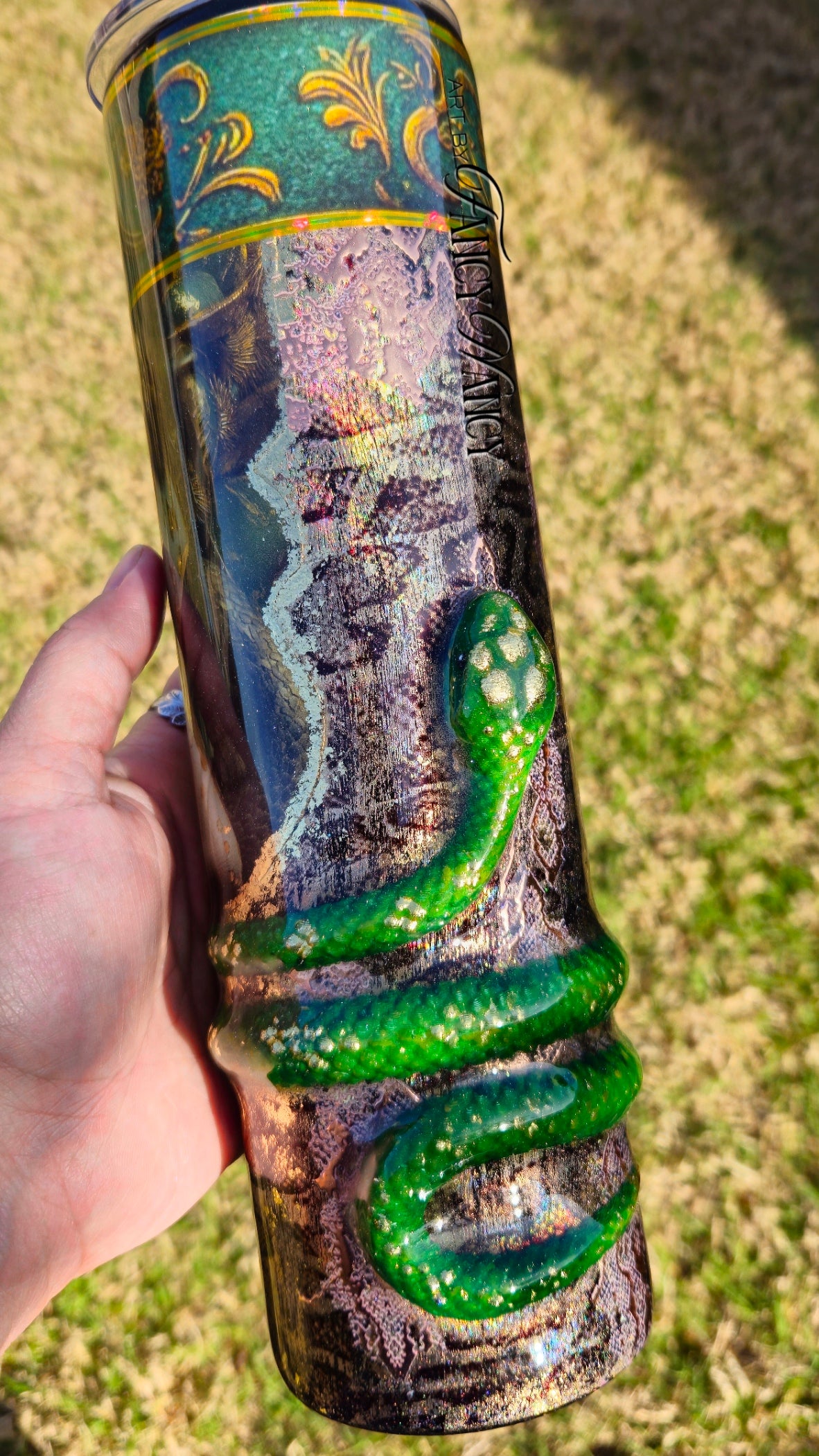 Medusa with 3D snake 35oz tumbler