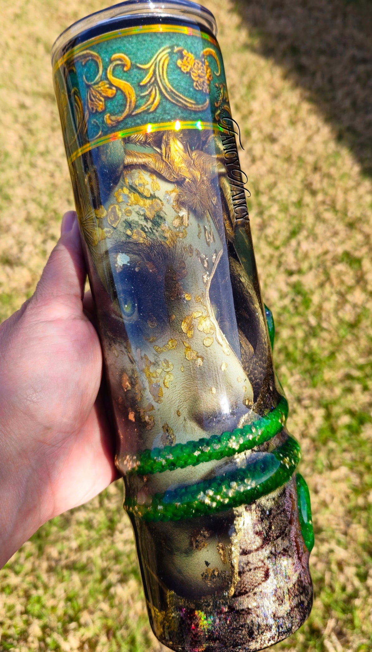 Medusa with 3D snake 35oz tumbler