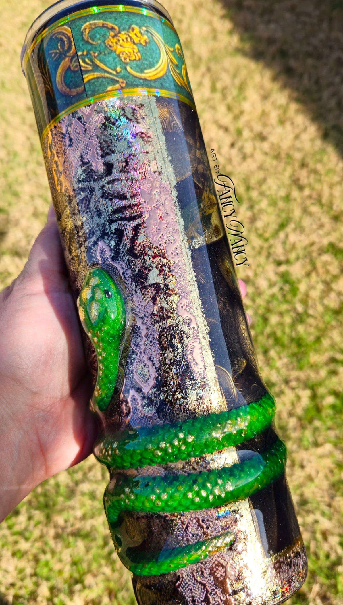 Medusa with 3D snake 35oz tumbler