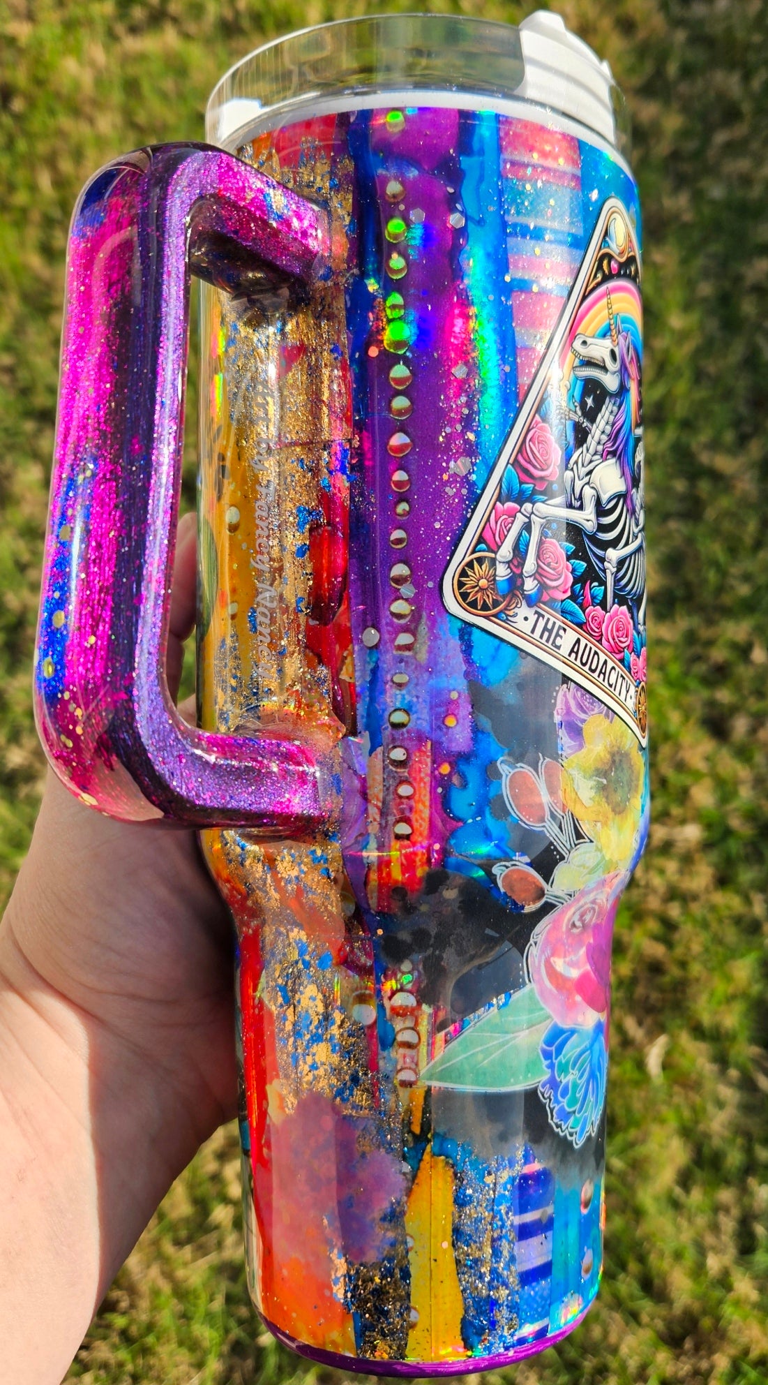 Holo Sarcastic tarot card grunge 40oz