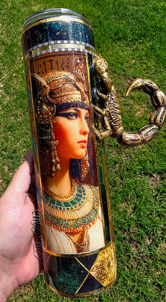Egyptian Inspired Tumbler with scorpion handle 35oz