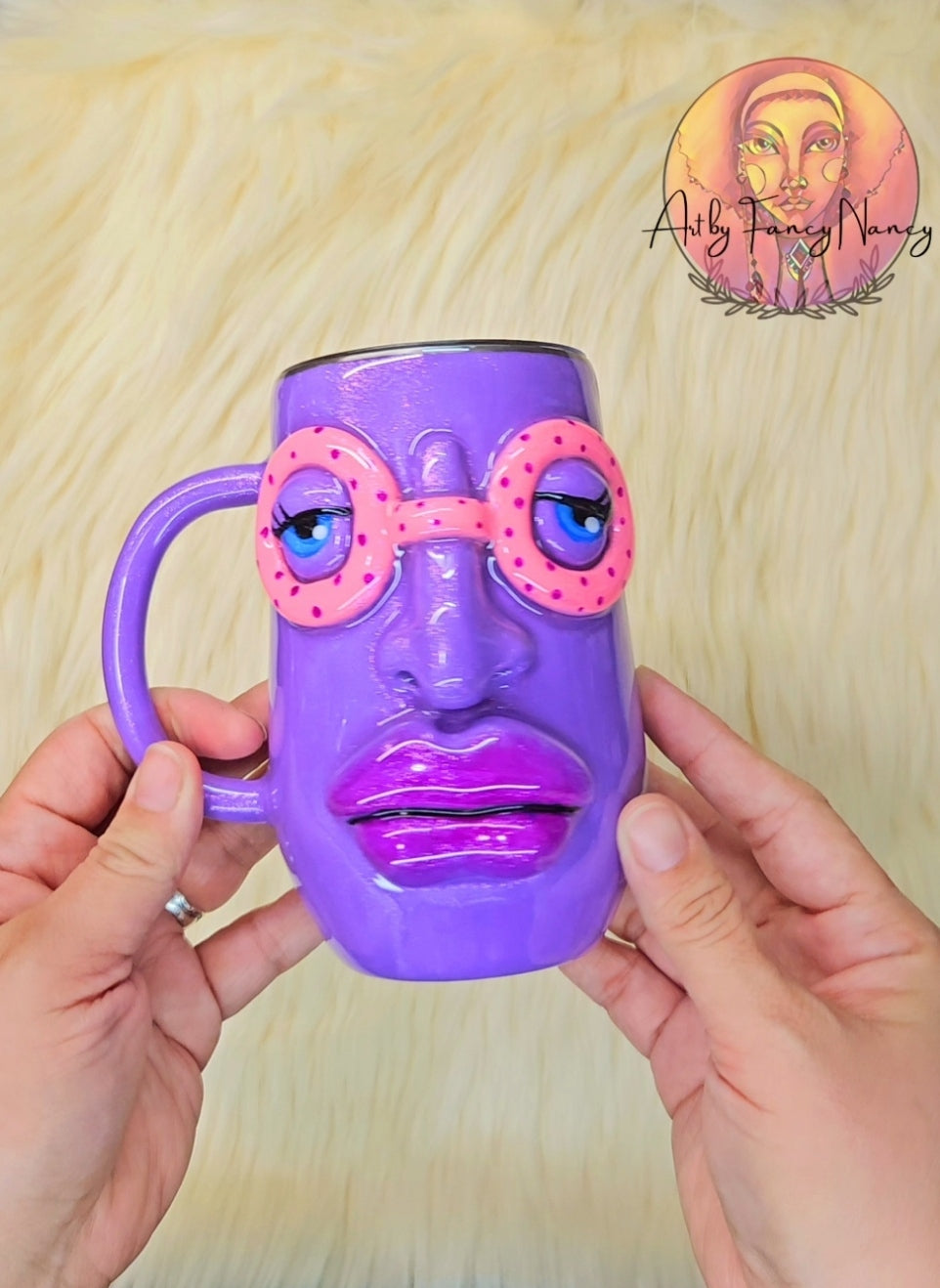 16oz Purple Face Mug