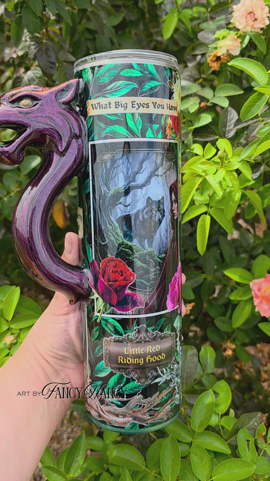 Red Riding Hood Tumbler with 3D Wolf Handle #2 | 35oz