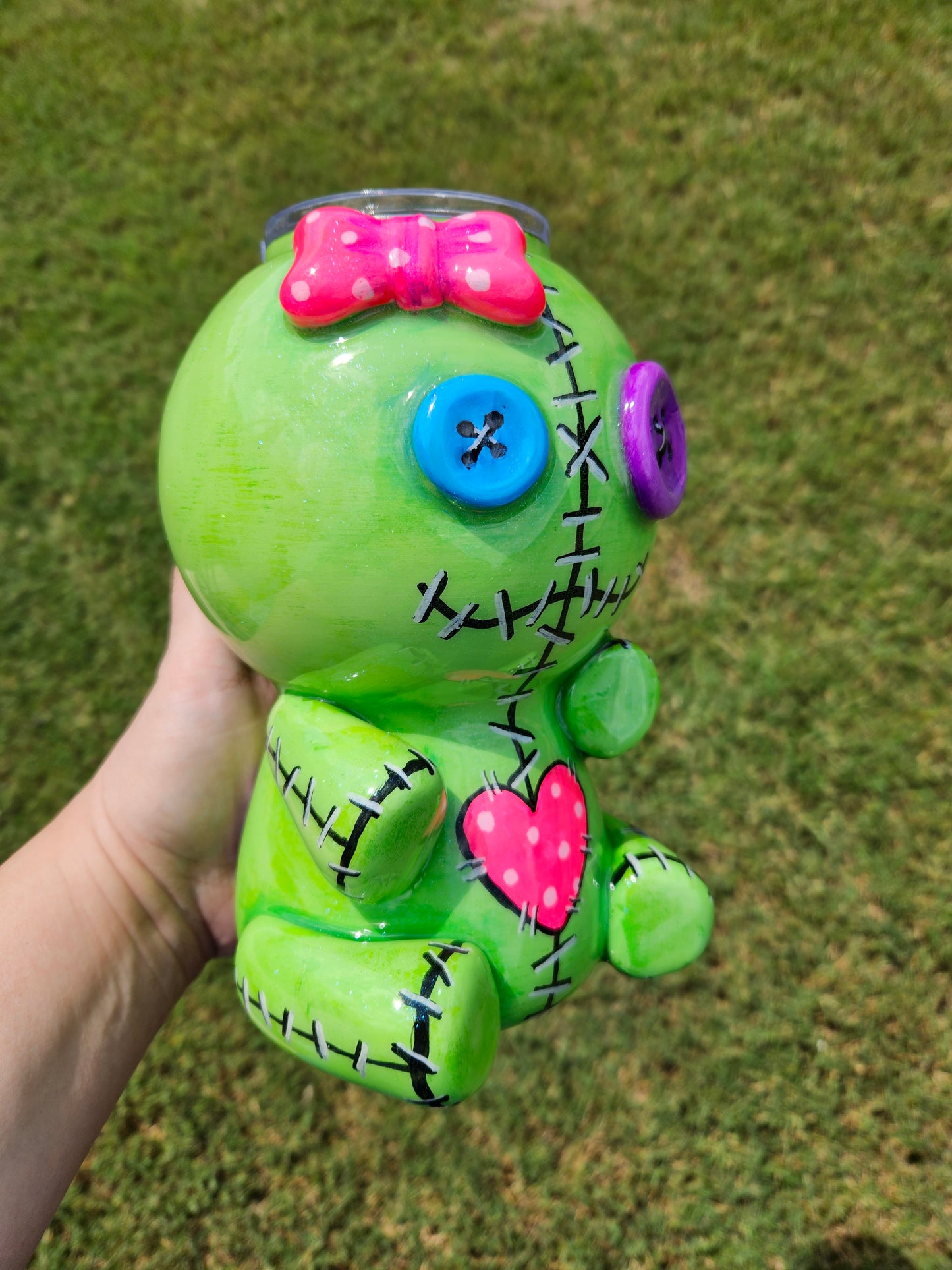 Green voodoo doll tumbler 24oz