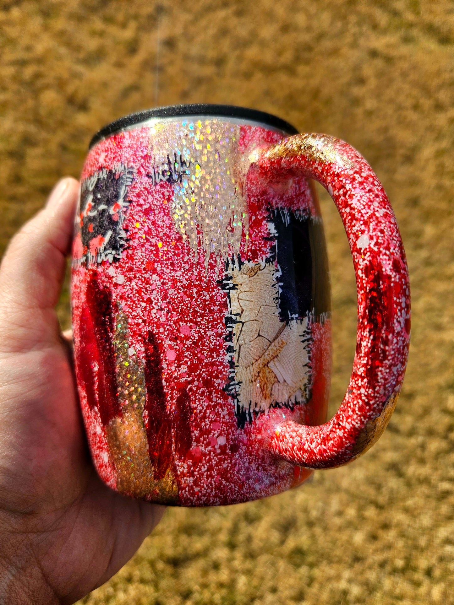 XO glitter mug 14oz
