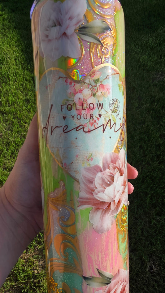 Shabby chic tumbler 35oz