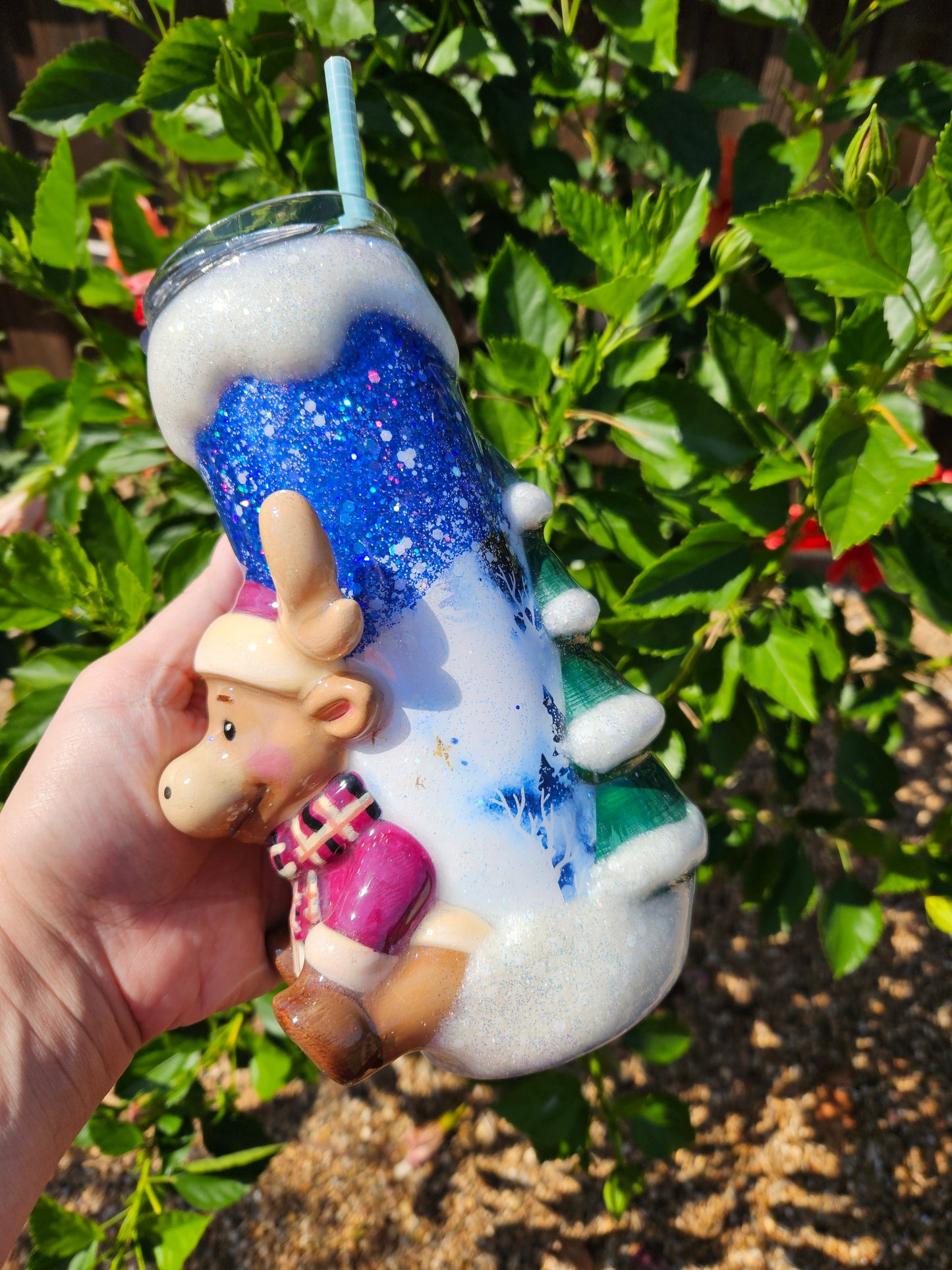 Holiday moose tumbler 20oz