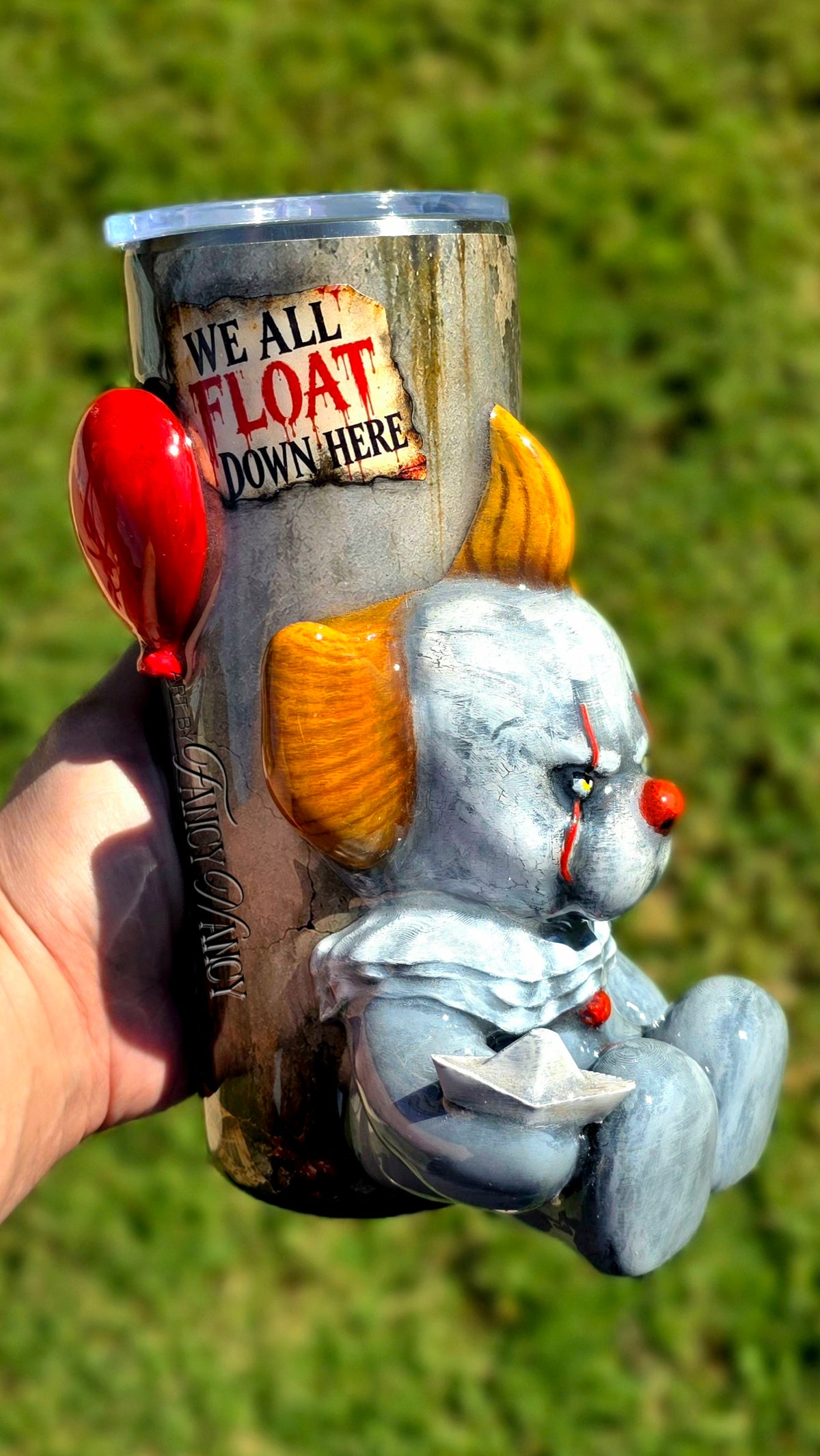 Hand made 30oz thick horror bear tumbler