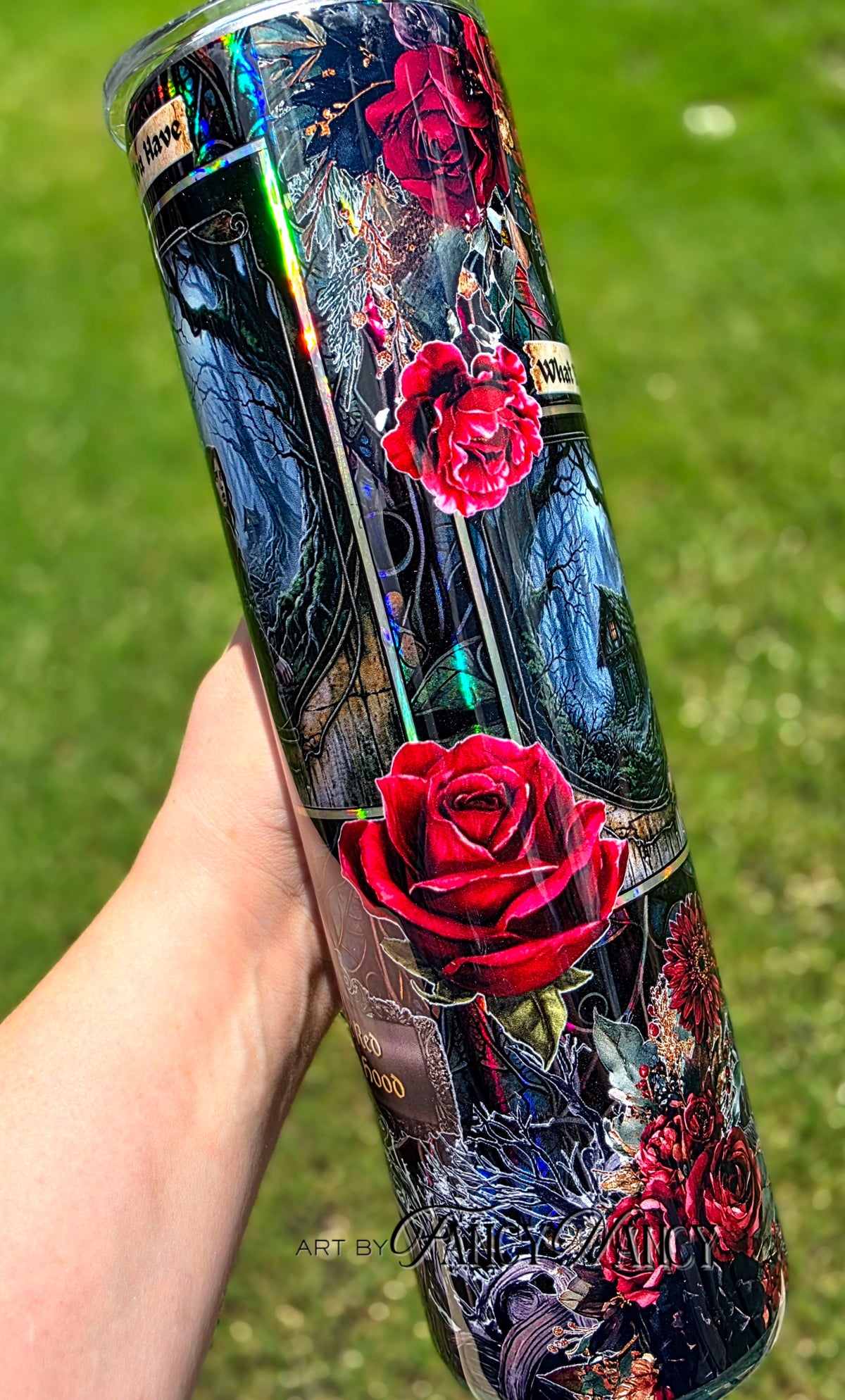 Red Riding Hood tumbler with 3d wolf handle #1 35oz
