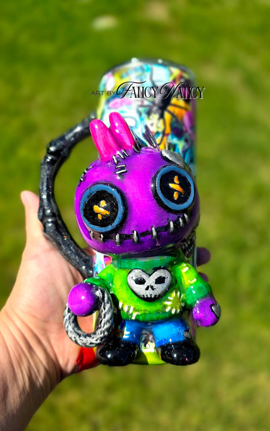 Punk voodoo doll tumbler 20oz