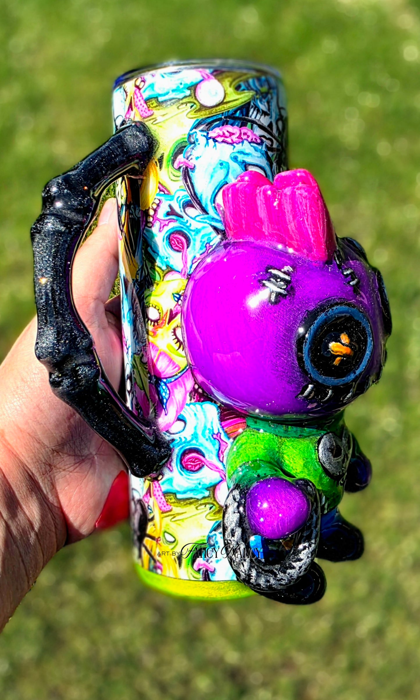 Punk voodoo doll tumbler 20oz