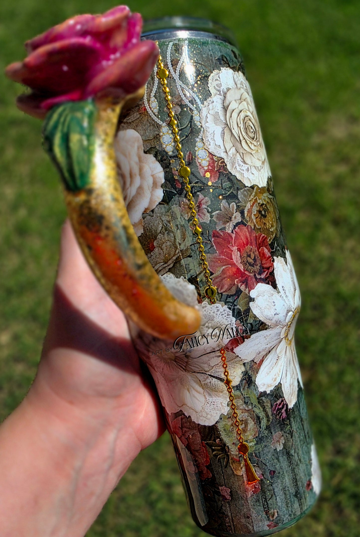 Elegant Green floral 40oz