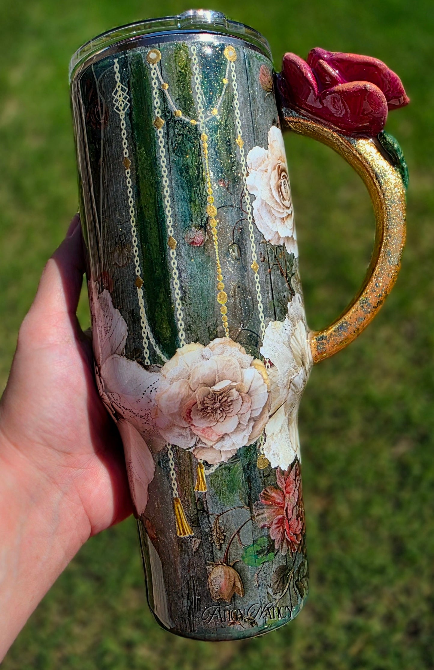 Elegant Green floral 40oz
