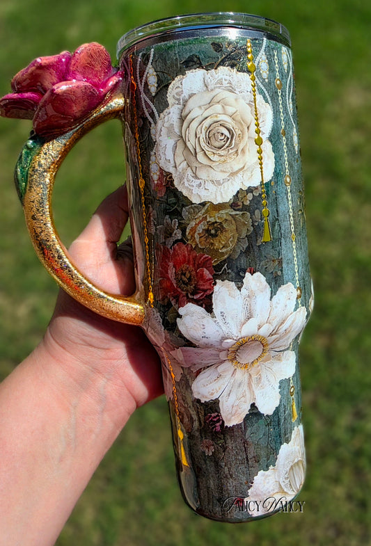 Elegant Green floral 40oz