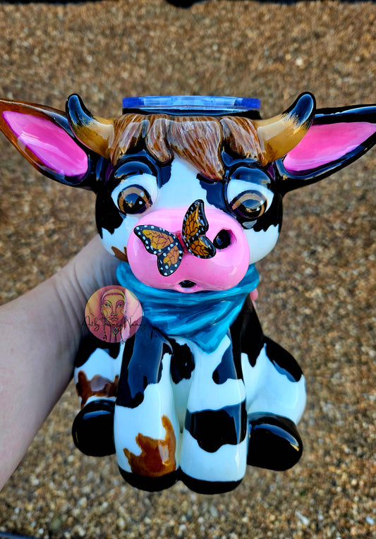 Cute cow with butterfly 24oz
