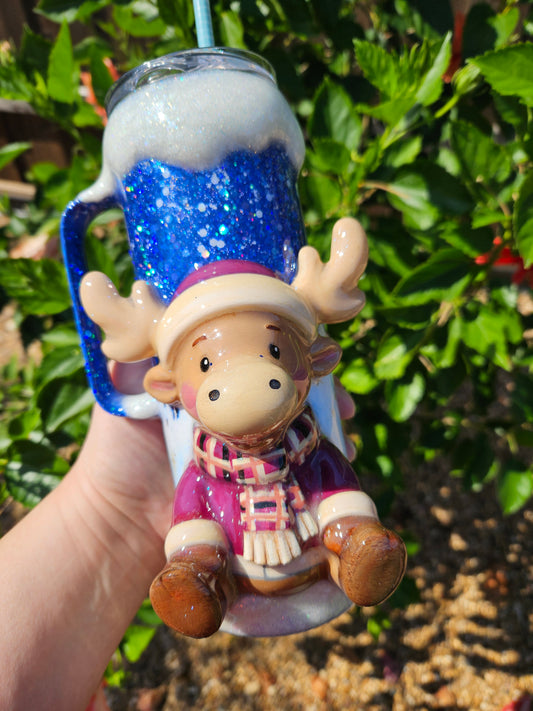 Holiday moose tumbler 20oz