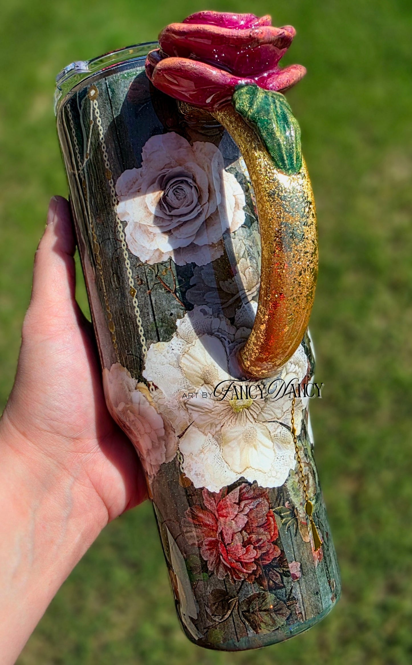Elegant Green floral 40oz