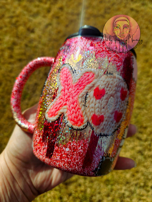 XO glitter mug 14oz