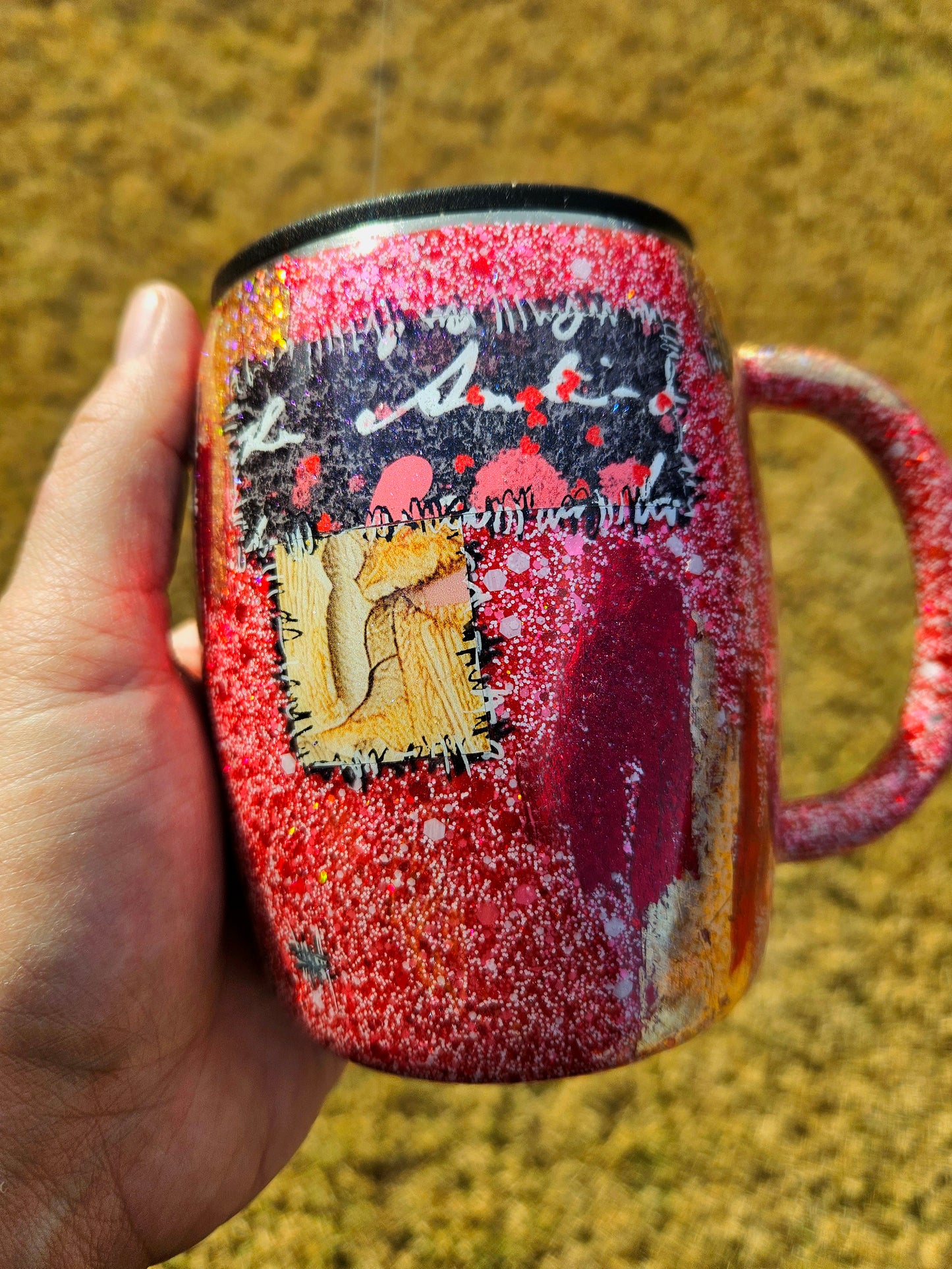 XO glitter mug 14oz