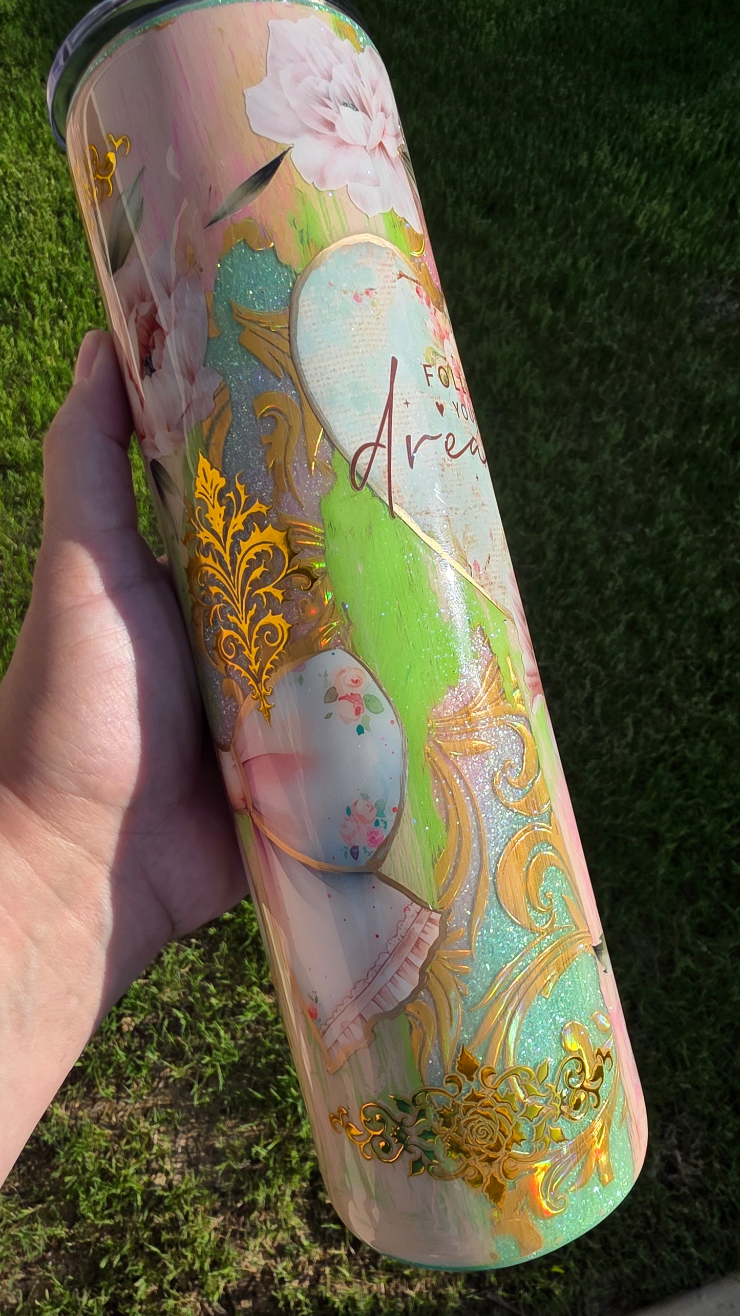 Shabby chic tumbler 35oz
